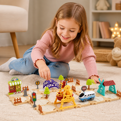 DIY Amusement Park Railway Building Set