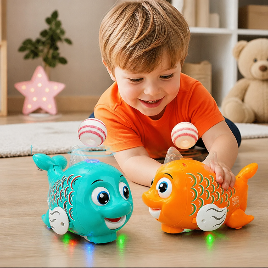 Interactive Floating Ball Fish Toy with Lights & Music