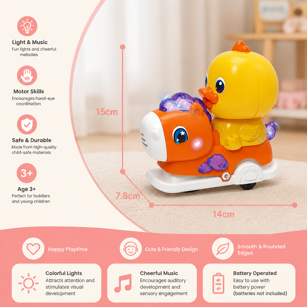 Interactive Animal Swing Toy with Music & Lights
