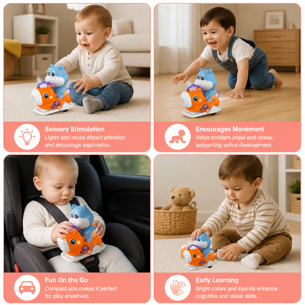 Interactive Animal Swing Toy with Music & Lights