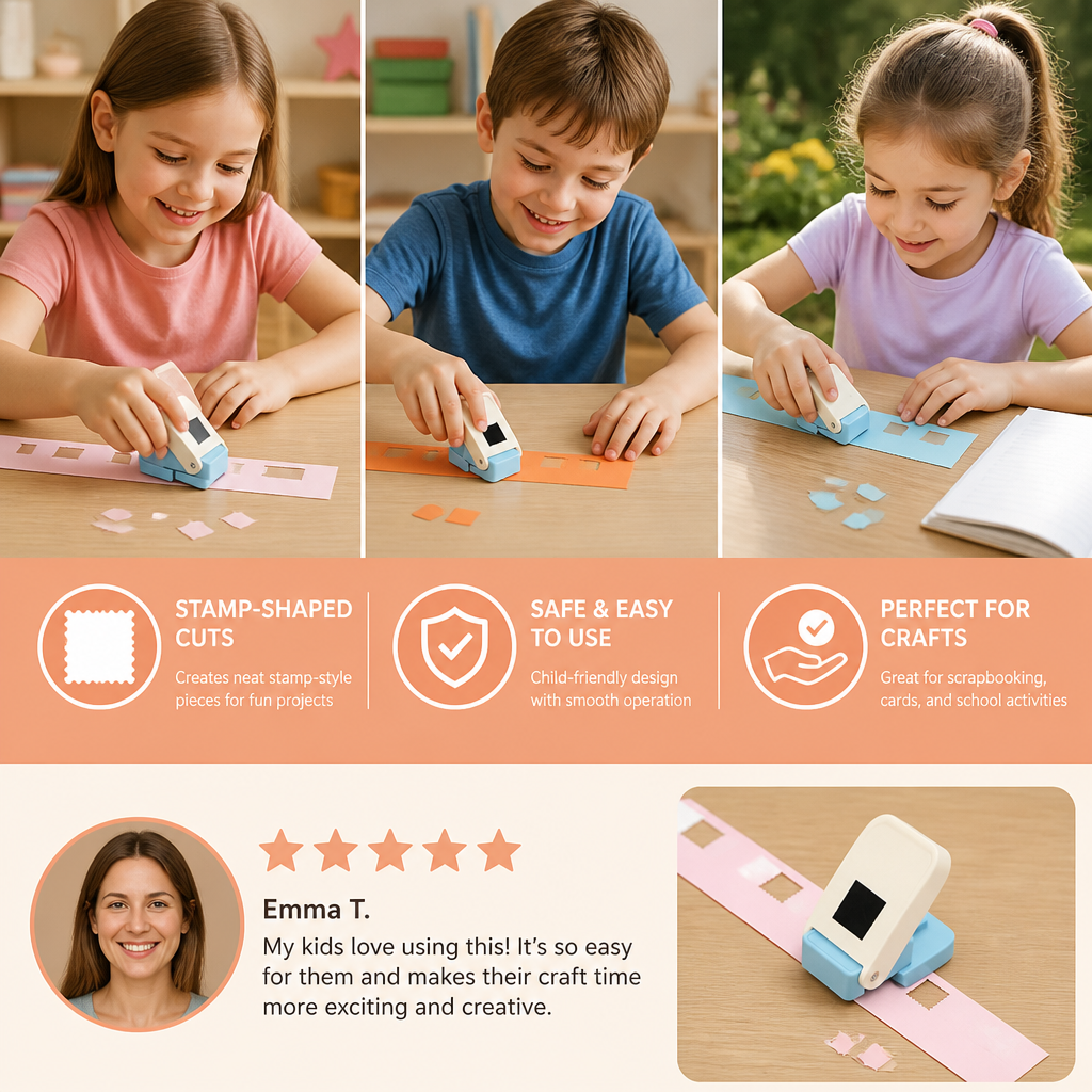 DIY Postage Stamp Paper Punch for Kids’ Arts & Crafts