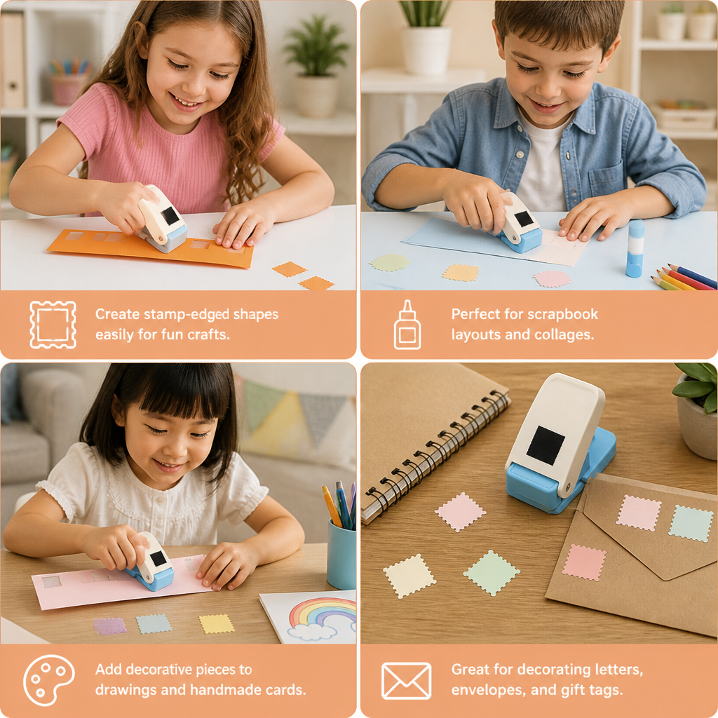 DIY Postage Stamp Paper Punch for Kids’ Arts & Crafts
