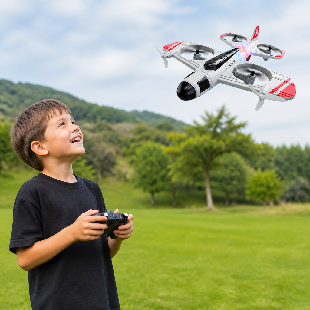 2-in-1 Remote Control Fighter Jet & Drone Toy