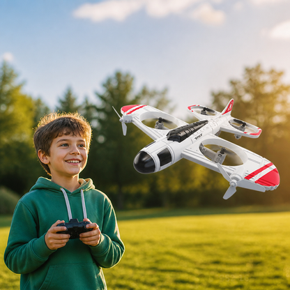 2-in-1 Remote Control Fighter Jet & Drone Toy
