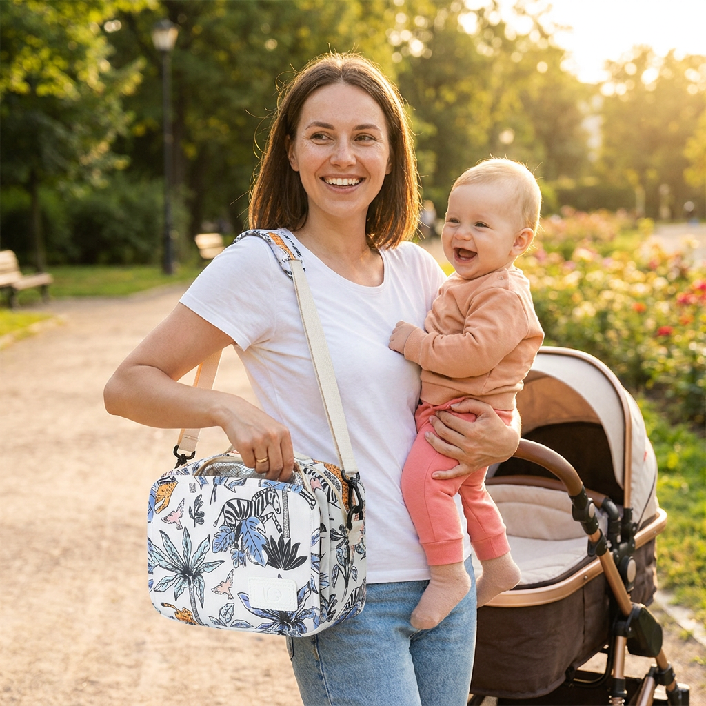 3in1 Stroller Organizer Bag – Waterproof Diaper Caddy with Insulated Pockets
