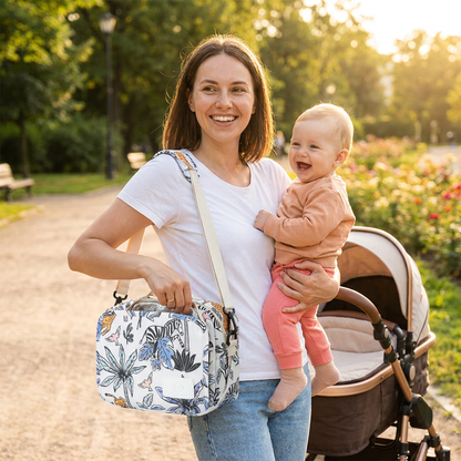 3in1 Stroller Organizer Bag – Waterproof Diaper Caddy with Insulated Pockets