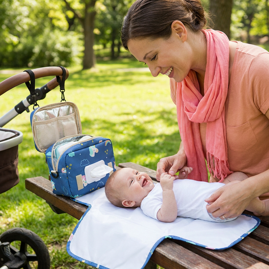 3in1 Stroller Organizer Bag – Waterproof Diaper Caddy with Insulated Pockets
