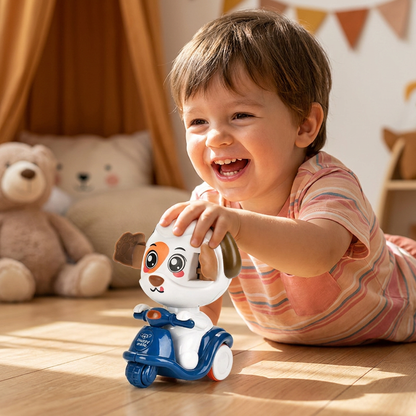 Press & Go Animal Motorcycle Toy – Cute Hide-and-Seek Character Car
