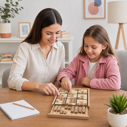 Wooden Sudoku Puzzle Board – Educational Logic & Math Game