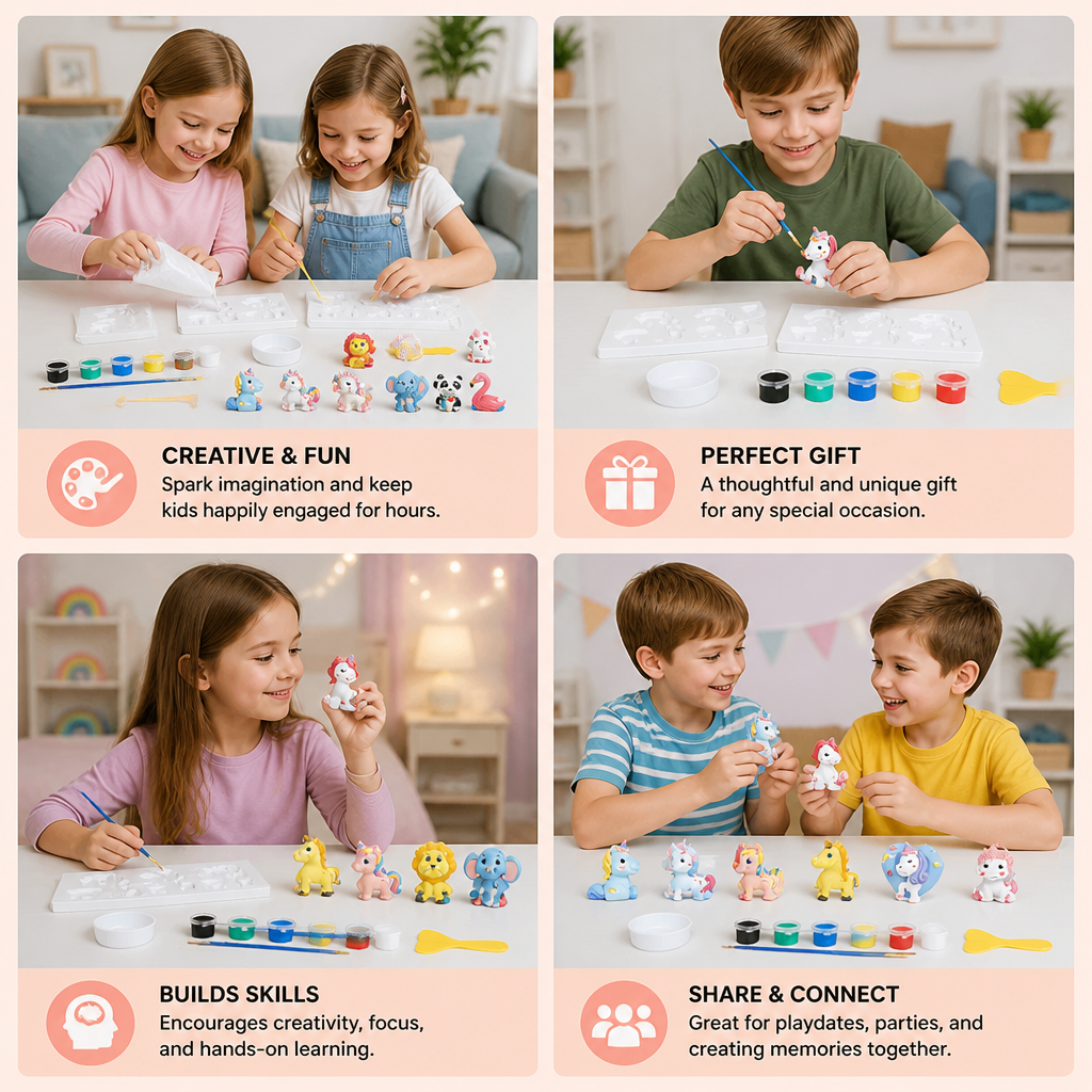 DIY Animal Plaster Painting Kit – Mold, Paint & Create Craft Set for Kids