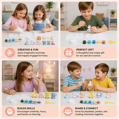 DIY Animal Plaster Painting Kit – Mold, Paint & Create Craft Set for Kids