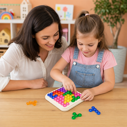 Rainbow Bead Puzzle Board – Logic & Problem-Solving Game