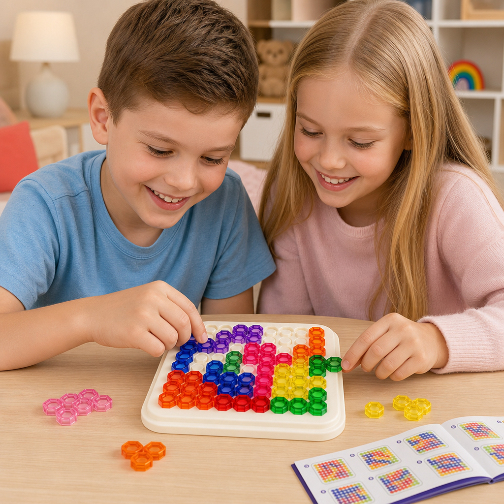 Rainbow Bead Puzzle Board – Logic & Problem-Solving Game