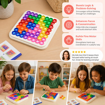 Rainbow Bead Puzzle Board – Logic & Problem-Solving Game