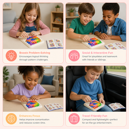 Rainbow Bead Puzzle Board – Logic & Problem-Solving Game