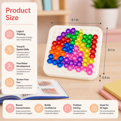 Rainbow Bead Puzzle Board – Logic & Problem-Solving Game