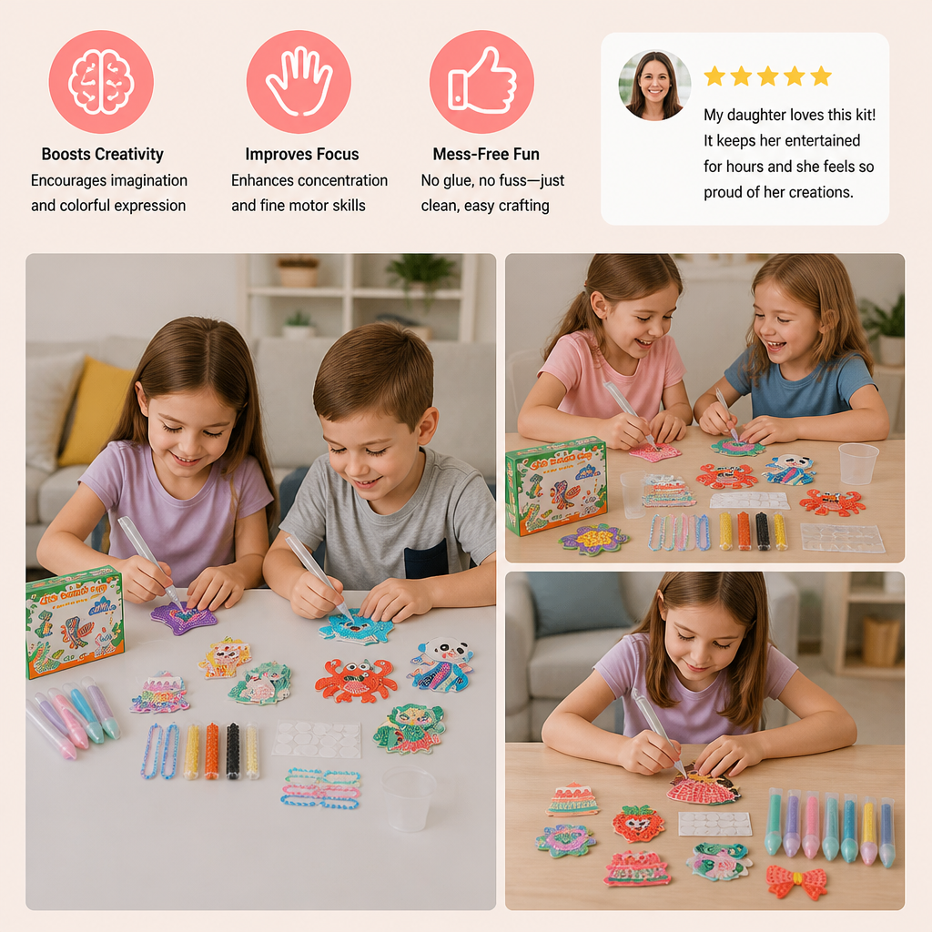DIY Bead Art Pen Kit – Create & Decorate Animal Designs