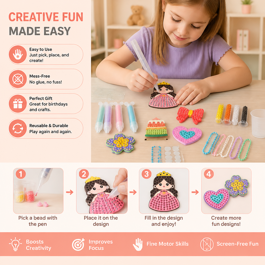 DIY Bead Art Pen Kit – Create & Decorate Animal Designs