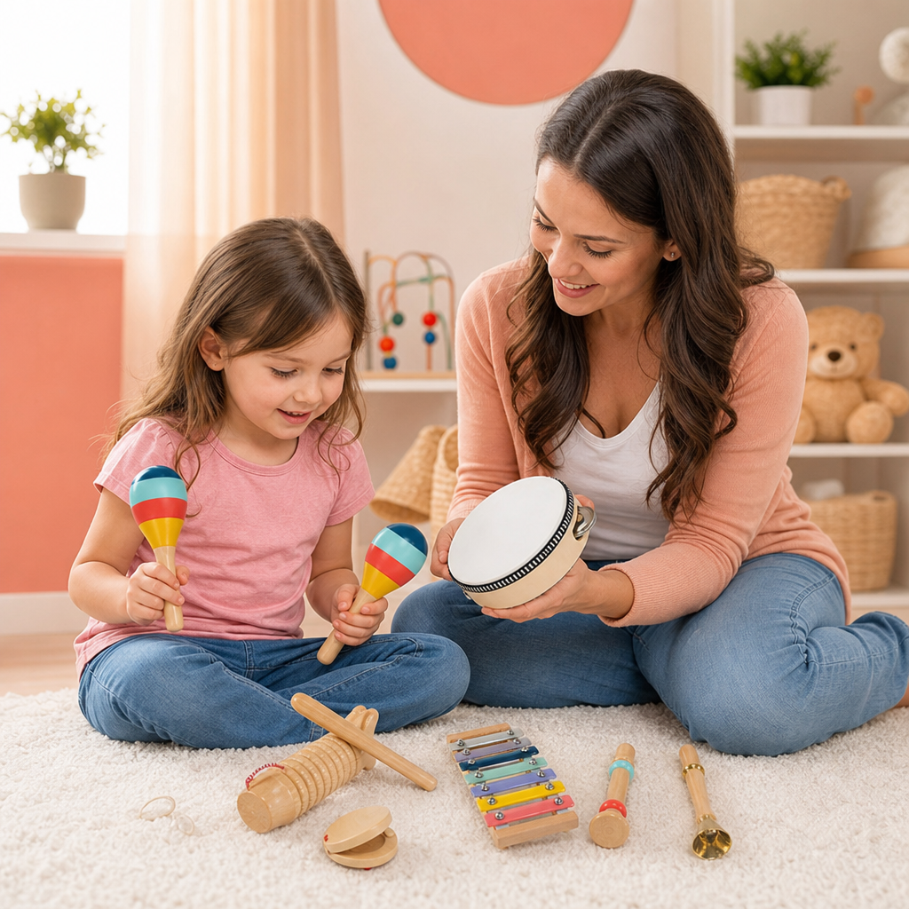 Wooden Musical Instrument Set – Montessori Percussion & Rhythm Learning Toys for Kids