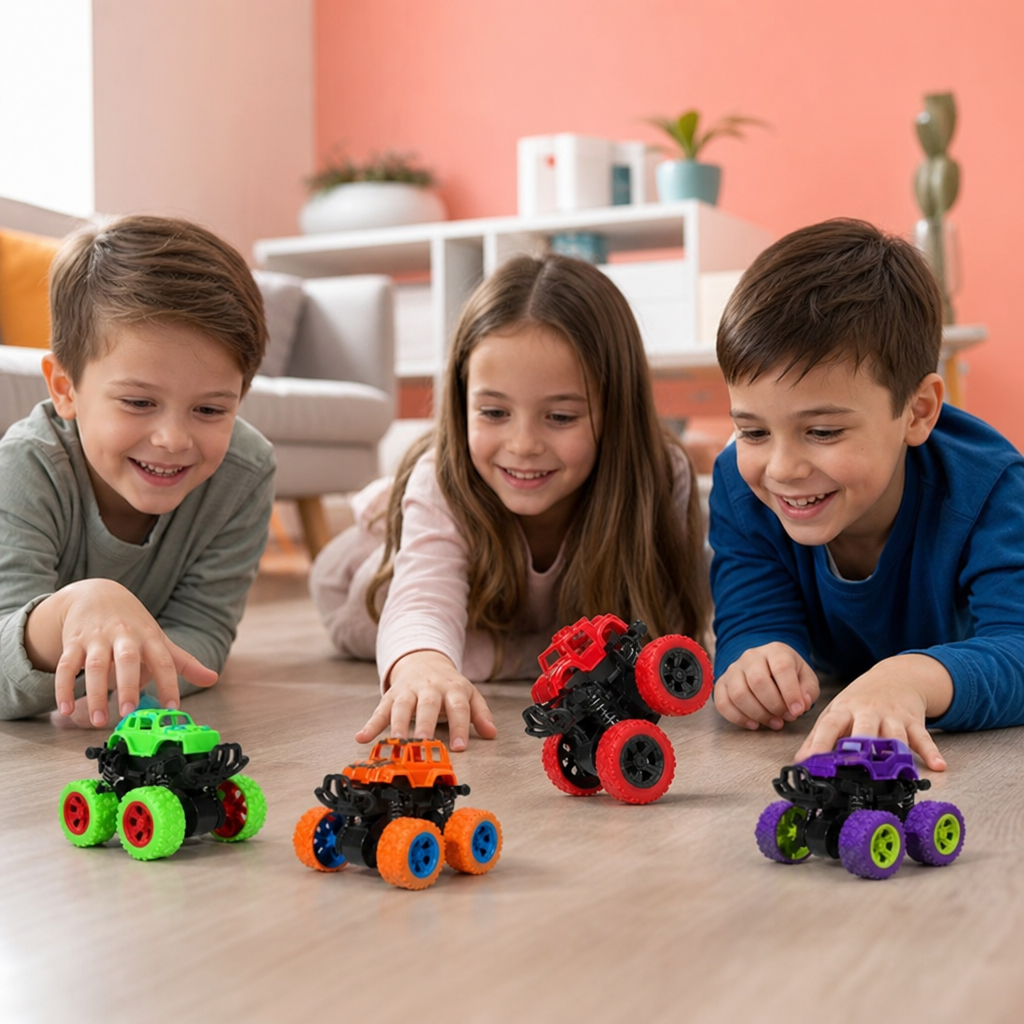 Friction-Powered Monster Truck Stunt Car for Kids