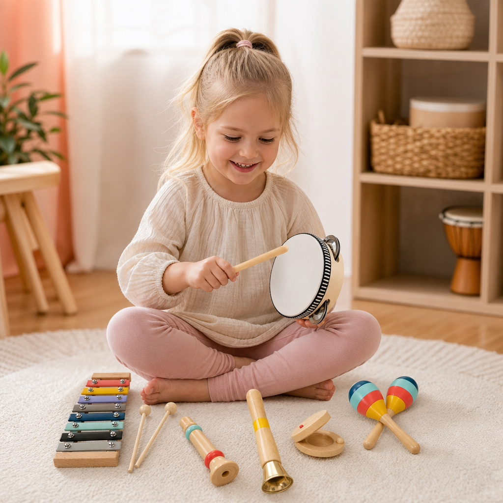 Wooden Musical Instrument Set – Montessori Percussion & Rhythm Learning Toys for Kids