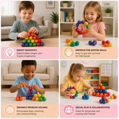 Colorful 3D Ball Building Set – Creative Construction & Fine Motor Skills Learning Toy for Kids