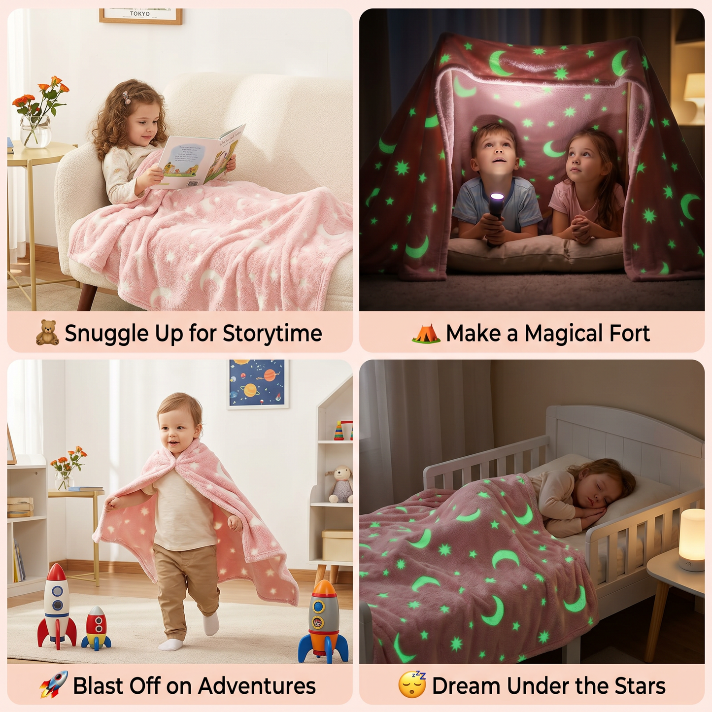 Shimmering Star Blanket – Glow-in-the-Dark Cozy Blanket