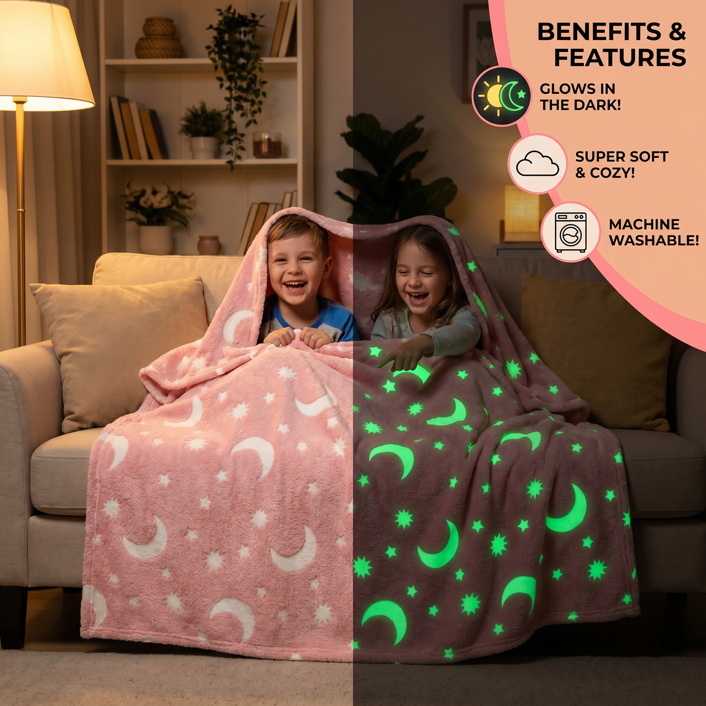 Shimmering Star Blanket – Glow-in-the-Dark Cozy Blanket