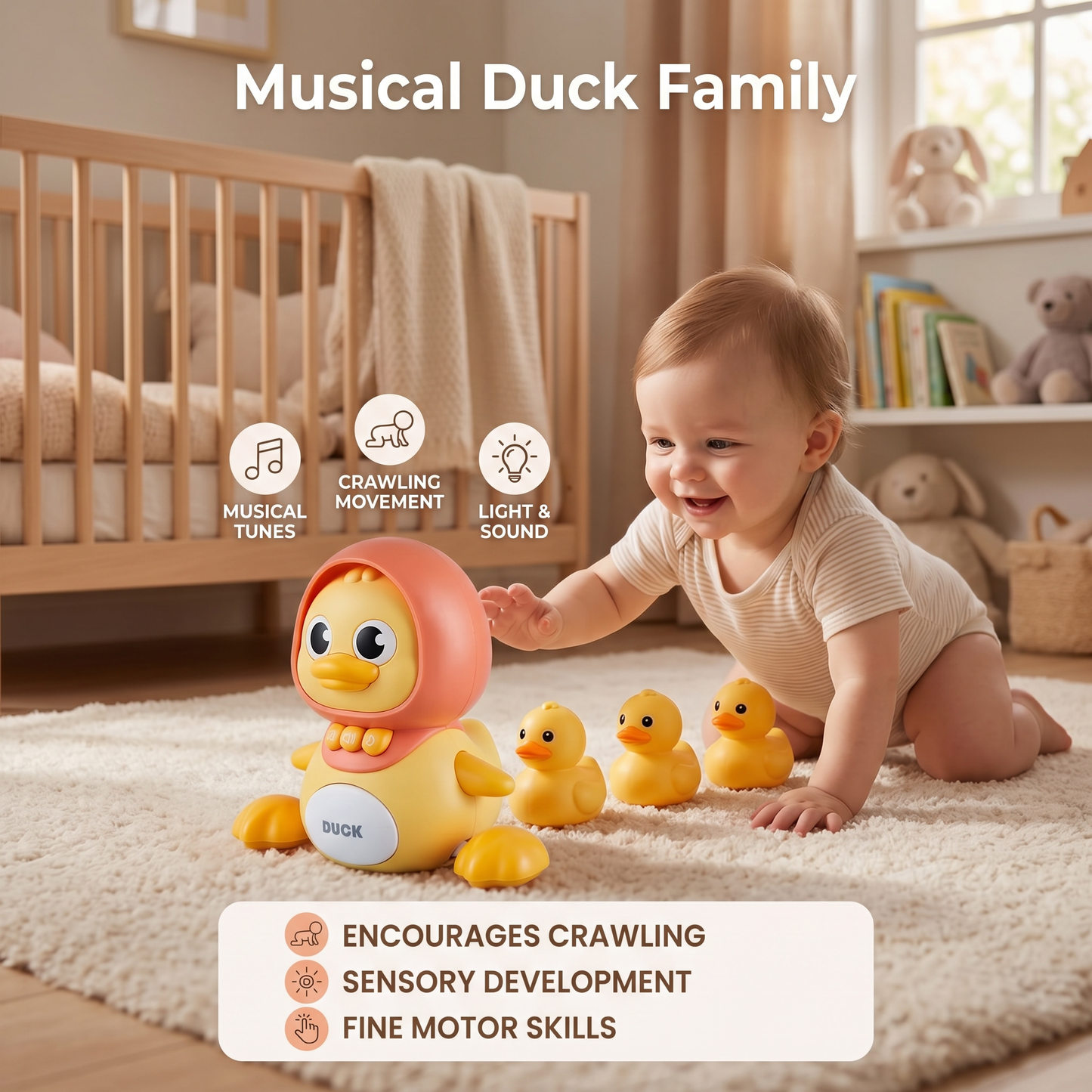Musical Duck Family Crawling & Learning Toy for Babies
