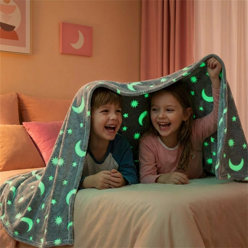 Shimmering Star Blanket – Glow-in-the-Dark Cozy Blanket