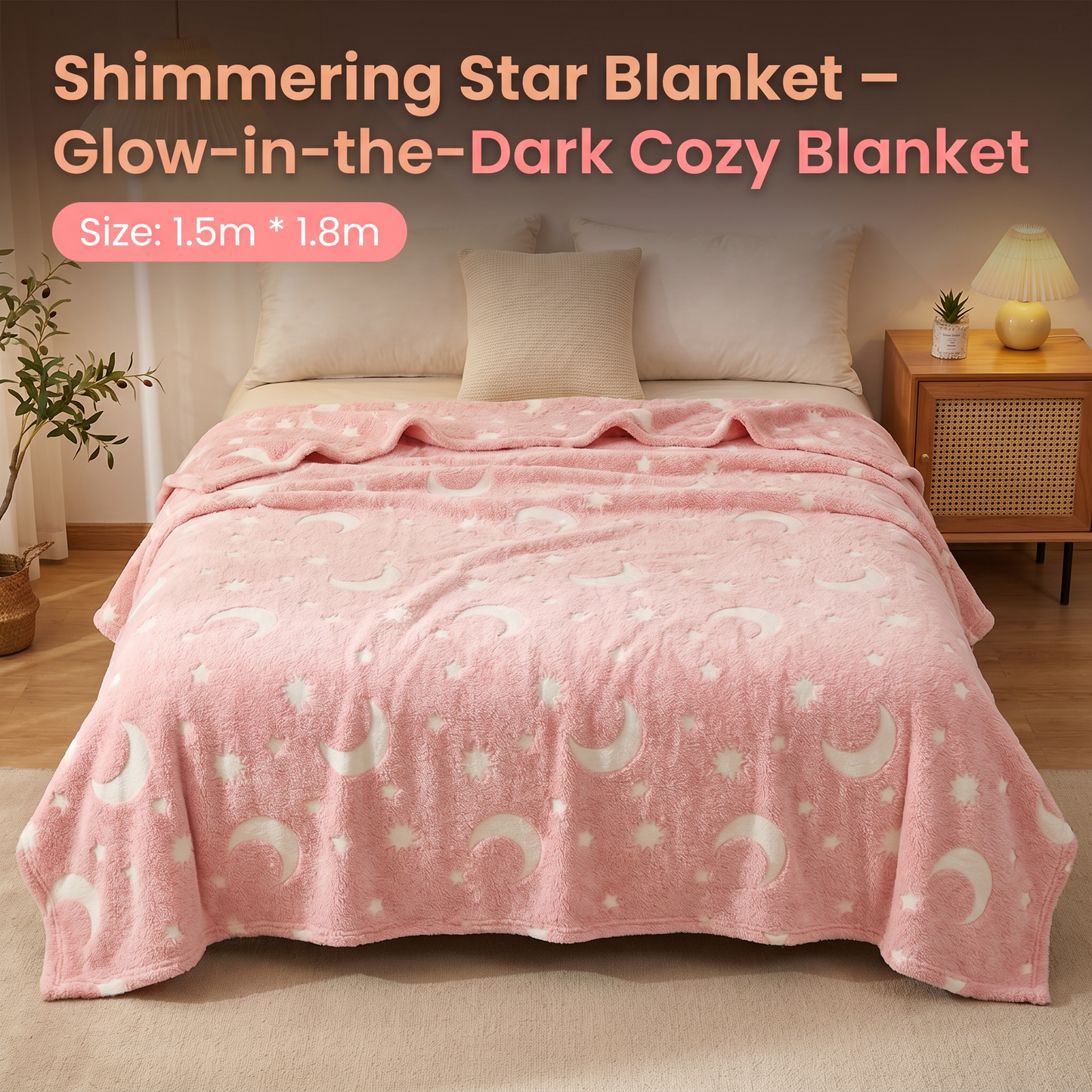 Shimmering Star Blanket – Glow-in-the-Dark Cozy Blanket