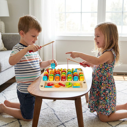 Wooden Magnetic Fishing Game – Alphabet, Math & Fine Motor Skills Learning Toy for Kids