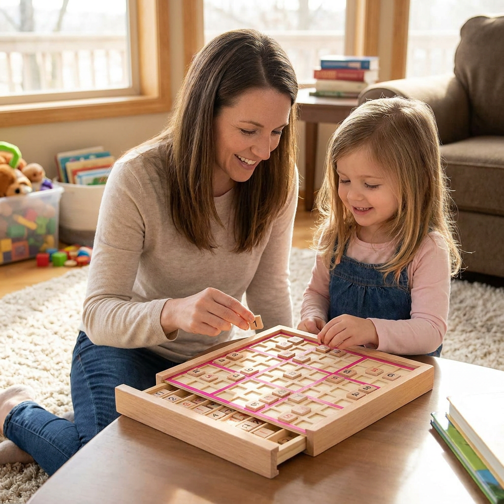 Wooden Sudoku Puzzle Board – Educational Logic & Math Game