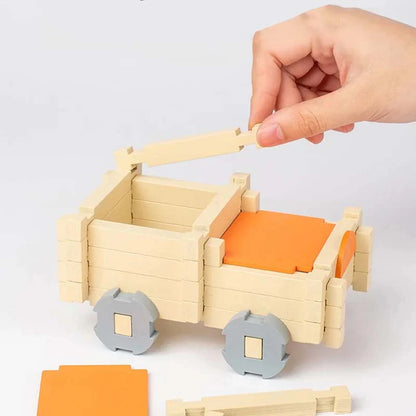 Montessori Wooden Block Set – Natural Stacking & Building Toy