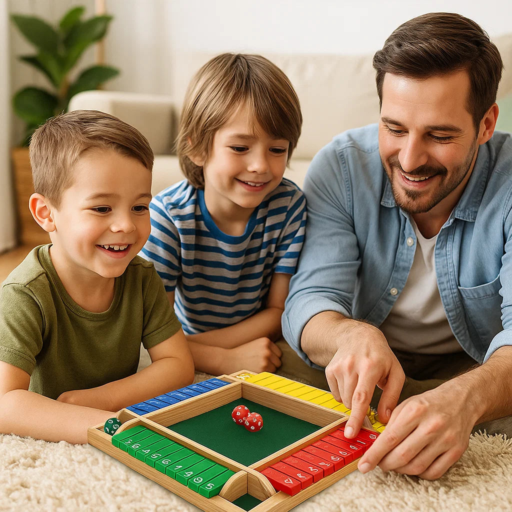 Shut The Box Family Flip Game – 4 Player Set
