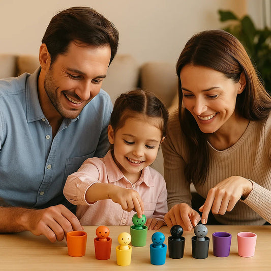 Montessori Wooden Colour Sorting Cup Game