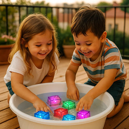 Light-up Bath Cubes Toy For Children Set Of 6