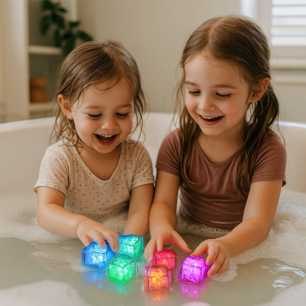Light-up Bath Cubes Toy For Children Set Of 6