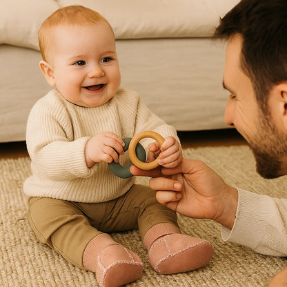 Fleece-Lined Baby Winter Sock Shoes in Suede Look