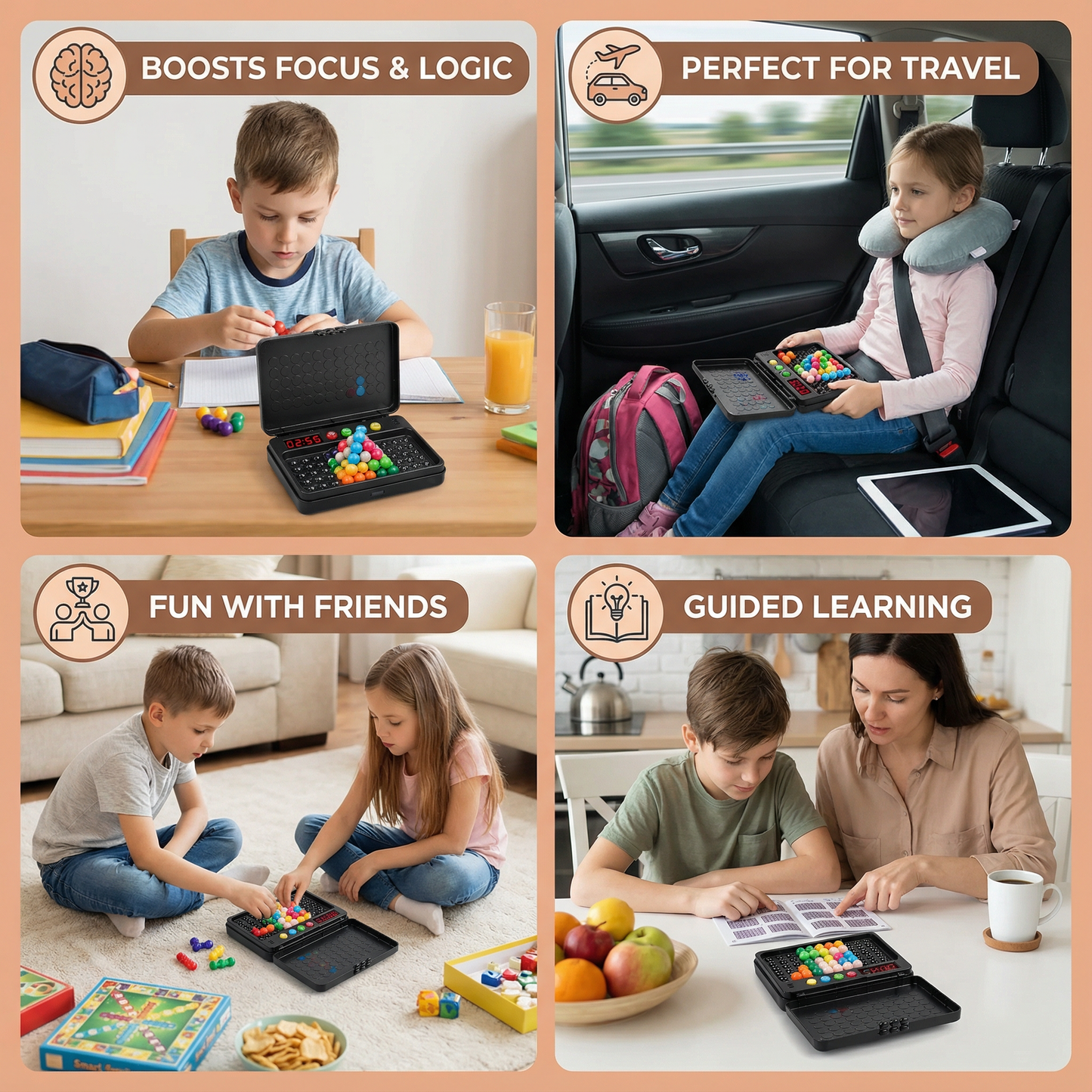 Smart Kids Brain Game – 500 Logic Puzzles with Timer