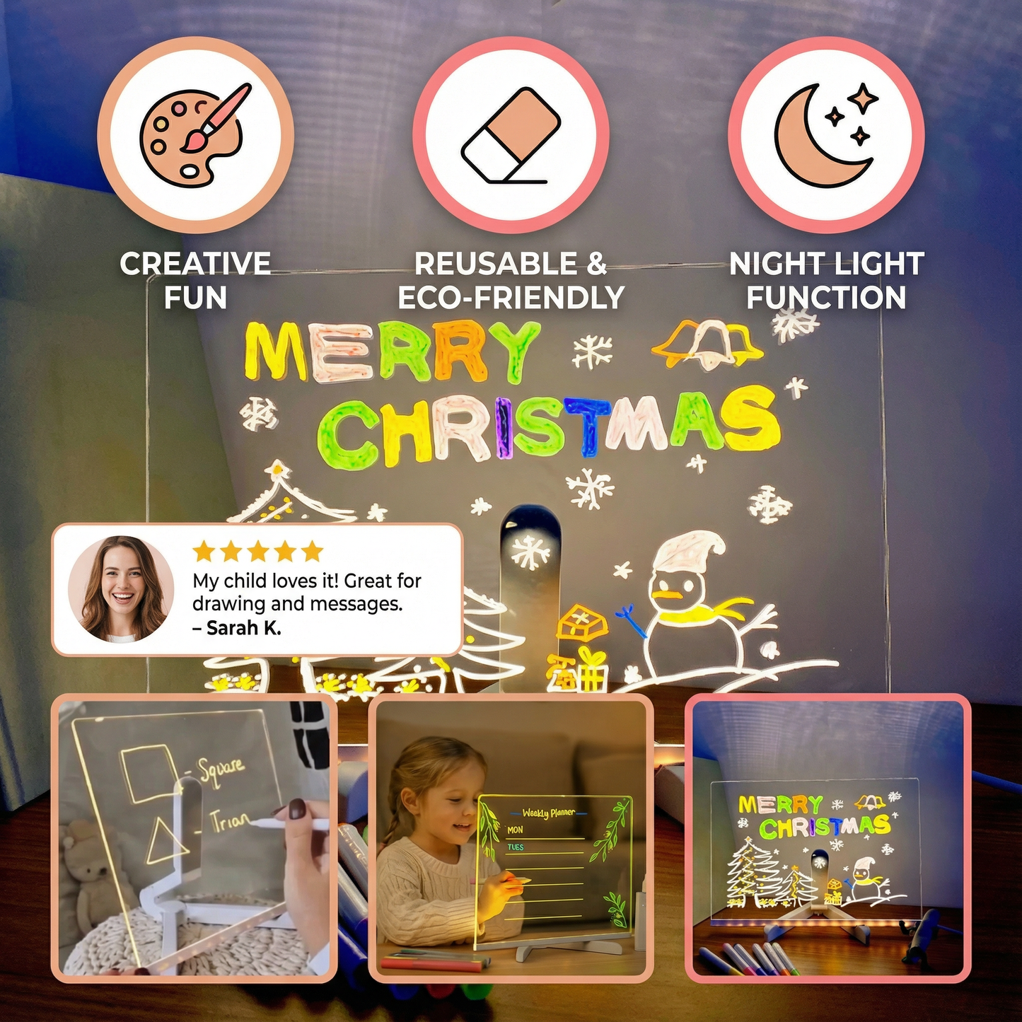 Luminous LED Drawing Board for Children