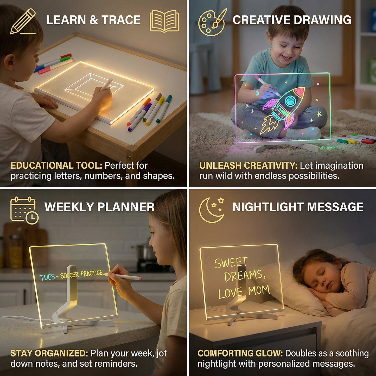 Luminous LED Drawing Board for Children