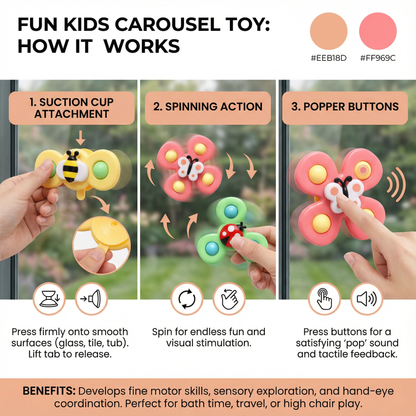 Fun Kids Carousel Toy 3-Piece Set