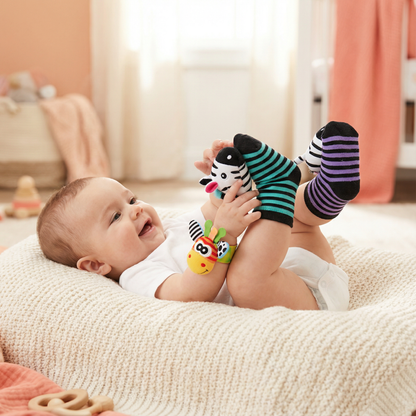 Sensory Baby Plush Socks and Bracelet