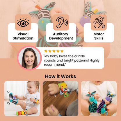 Sensory Baby Plush Socks and Bracelet