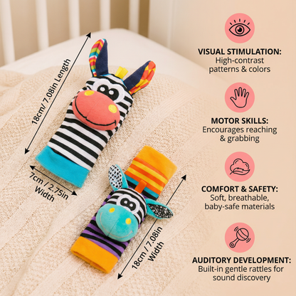 Sensory Baby Plush Socks and Bracelet