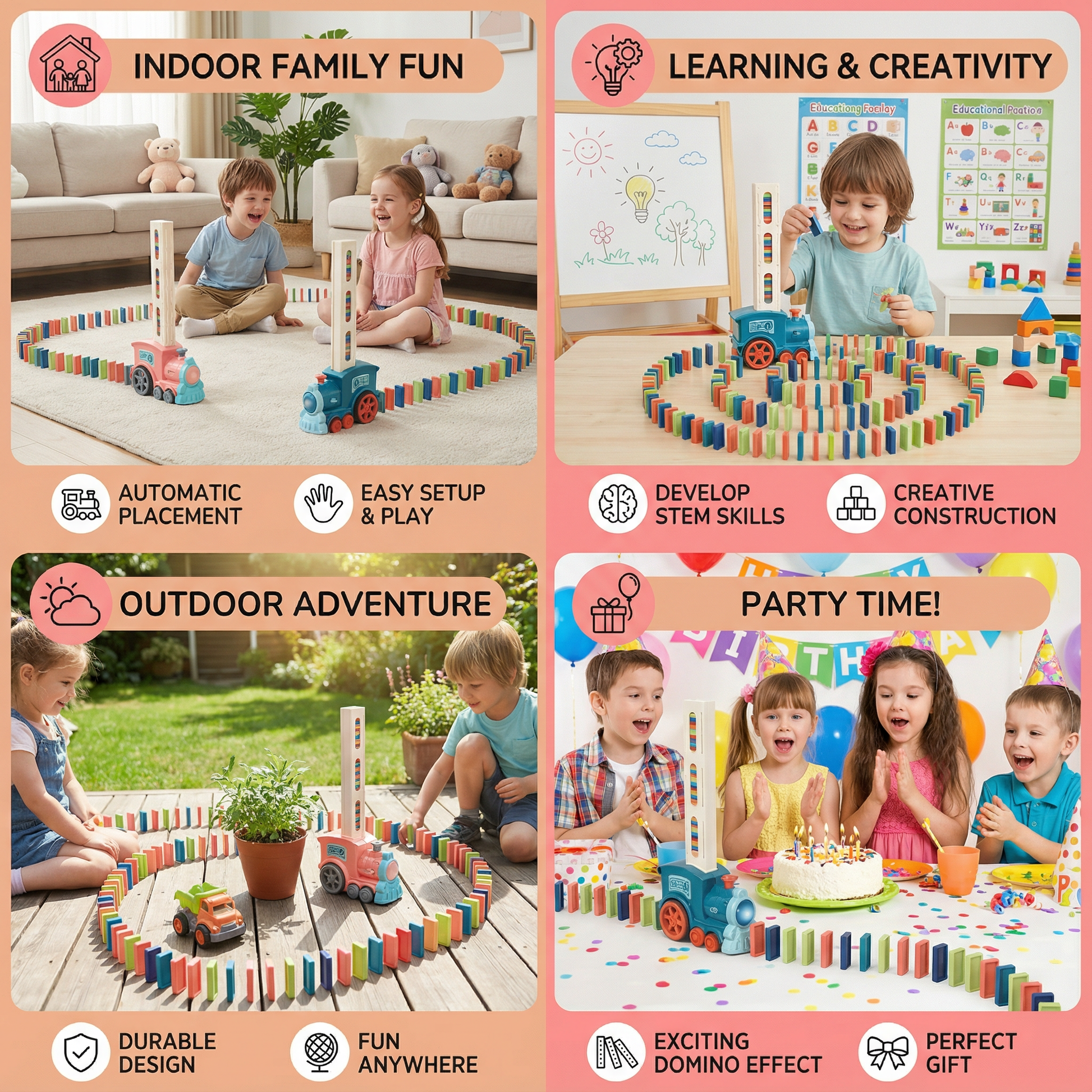 Free Preschool Activities Summer 2026 Set up a domino run