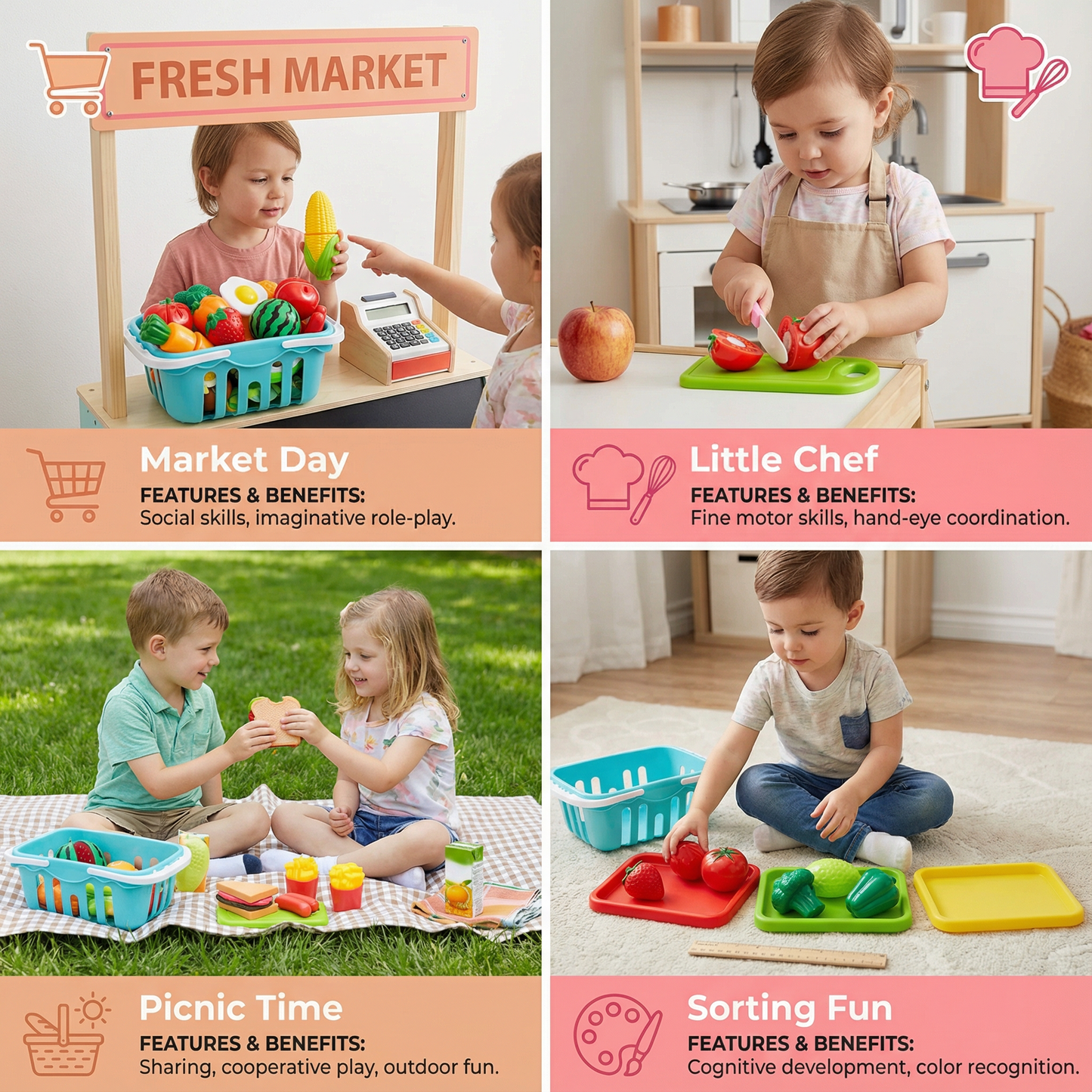 Fruit & Vegetable Cutting Play Set