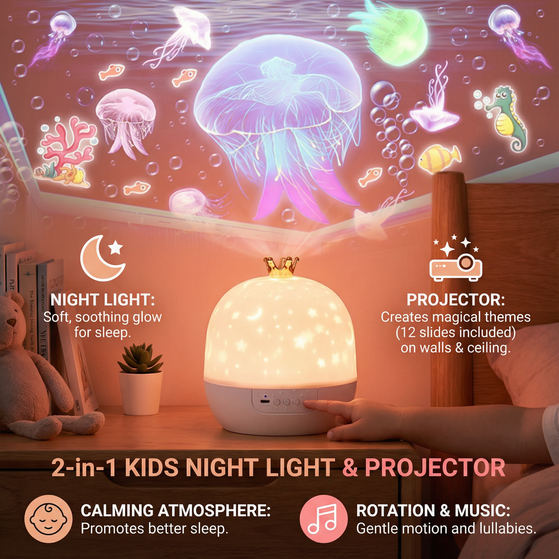 2-in-1 Kids Night Light and Projector – Kiddofinds