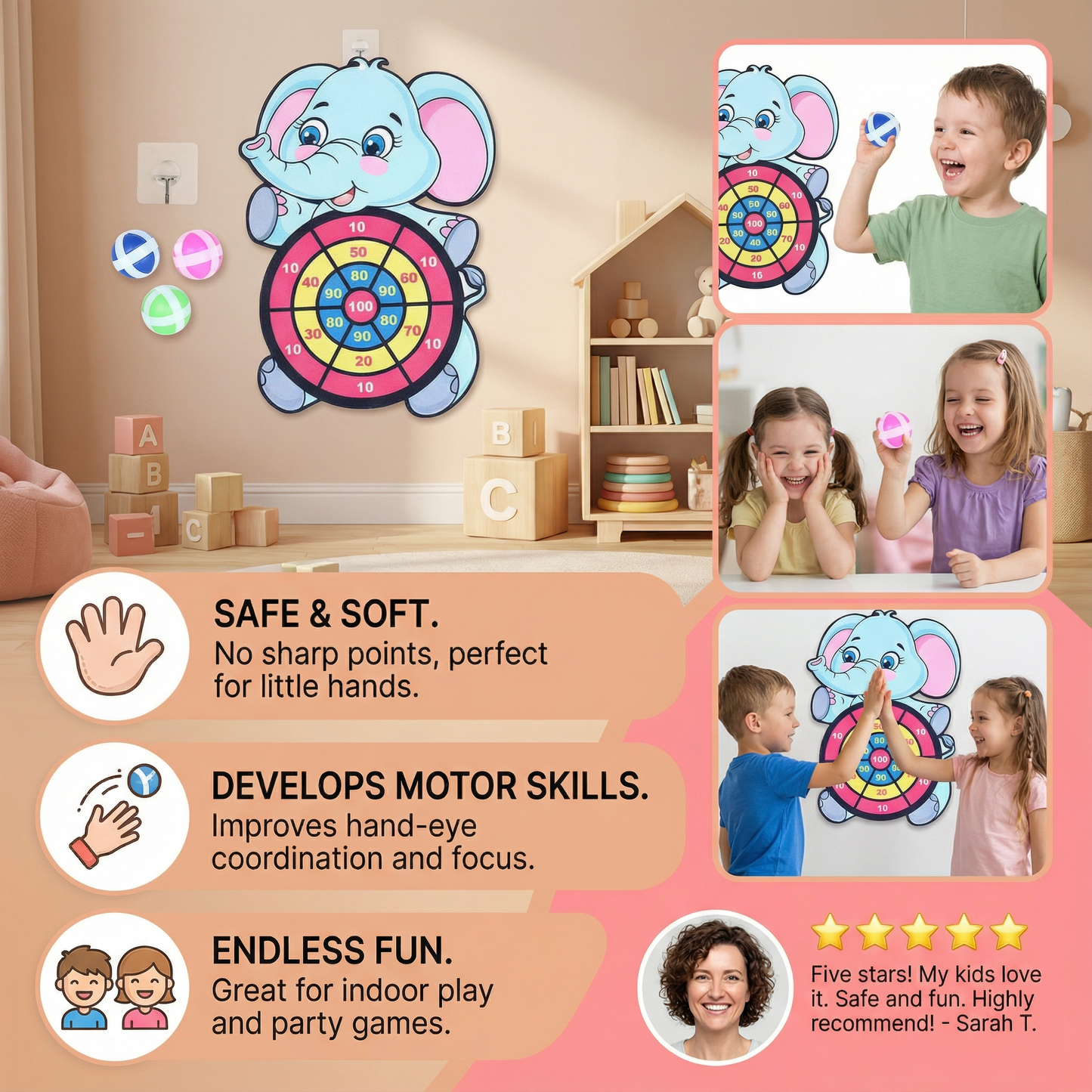 Cute Kids’ Dart Toss Game